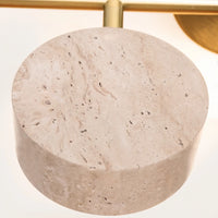 Applique Murale Salle de Bain Travertin & Laiton Doré - LED 9W - Style Wabi-Sabi