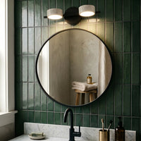 Applique Murale Salle de Bain Travertin & Noir Mat- Orientable 180°- LED 9W