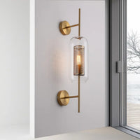 Applique murale moderne en verre – design tube vertical ajouré