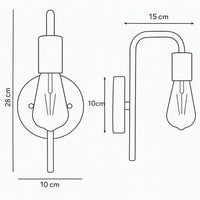 Applique Murale Métal Minimaliste – Miroir, Couloir ou Chambre – E27 Ampoule LED/Edison