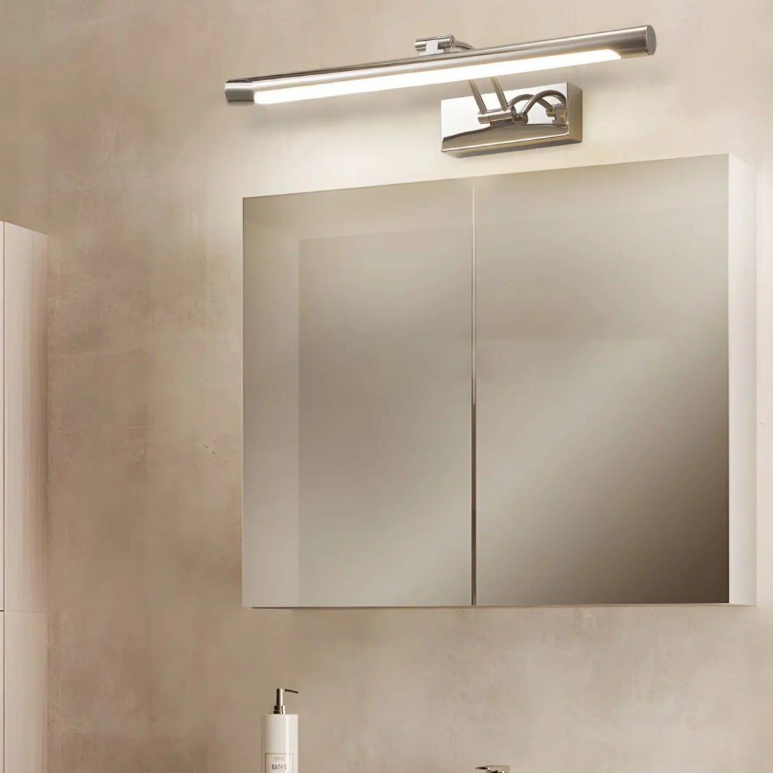 Applique murale salle de bain LED rectangulaire – finition argent, chromée, dorée, noire