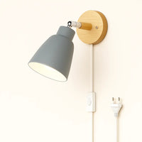 Applique murale minimaliste bois et métal – interrupteur sur câble