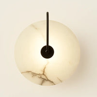 Applique murale LED ronde en marbre naturel – Design minimaliste