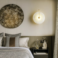 Applique murale LED ronde en marbre naturel – Design minimaliste