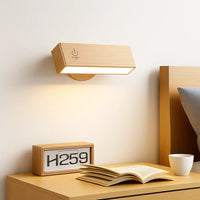 Applique murale LED tactile en bois – Rechargeable, fixation magnétique