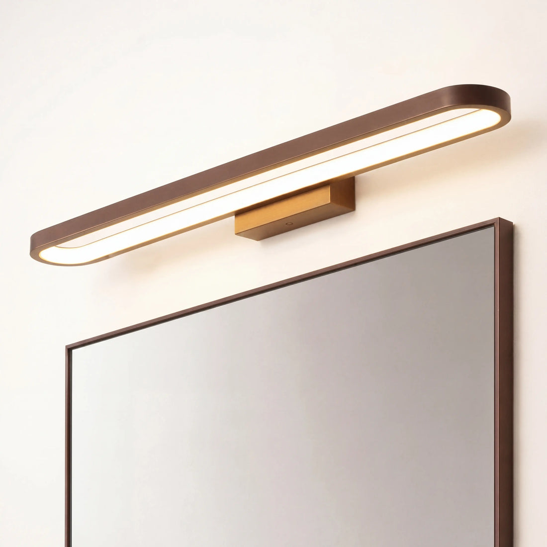 Applique Murale Salle de Bain Marron – Éclairage LED Design Fin Moderne