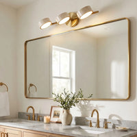 Applique Murale Salle de Bain Travertin & Laiton Doré - LED 9W - Style Wabi-Sabi