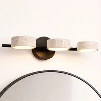 Applique Murale Salle de Bain Travertin & Noir Mat- Orientable 180°- LED 9W