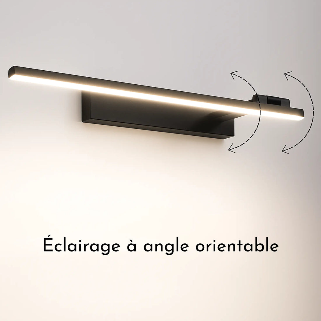 Applique murale Salle de bain LED orientable – design linéaire noir ou blanc
