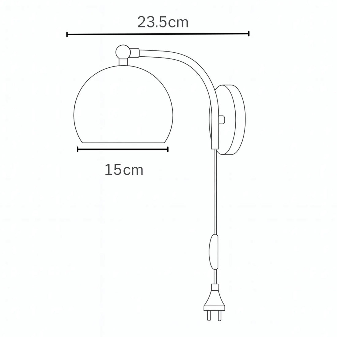 Applique murale vintage dorée – design industriel avec câble et interrupteur