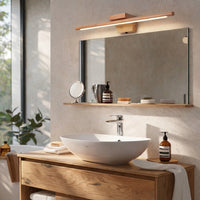 Applique murale salle de bain LED en bois – Pour miroir, style scandinave épuré