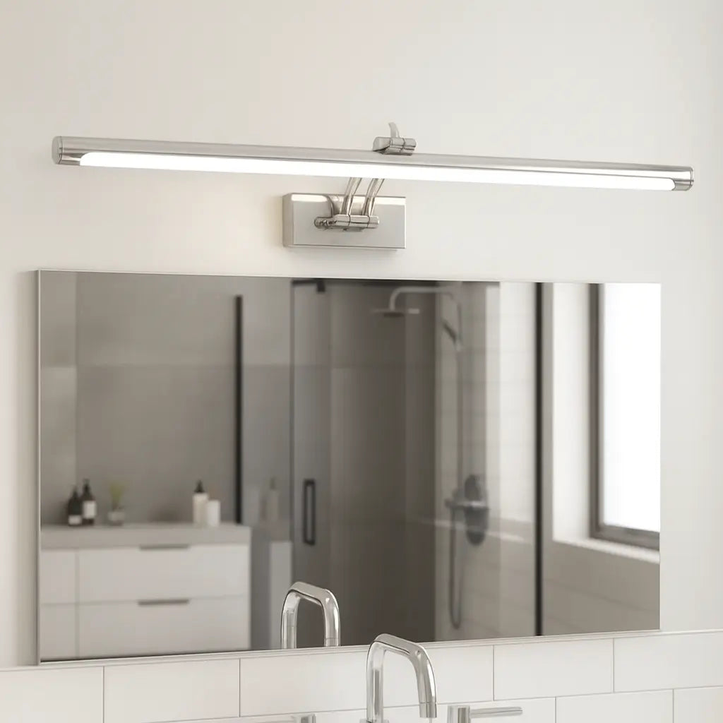 Applique murale salle de bain LED rectangulaire – finition argent, chromée, dorée, noire